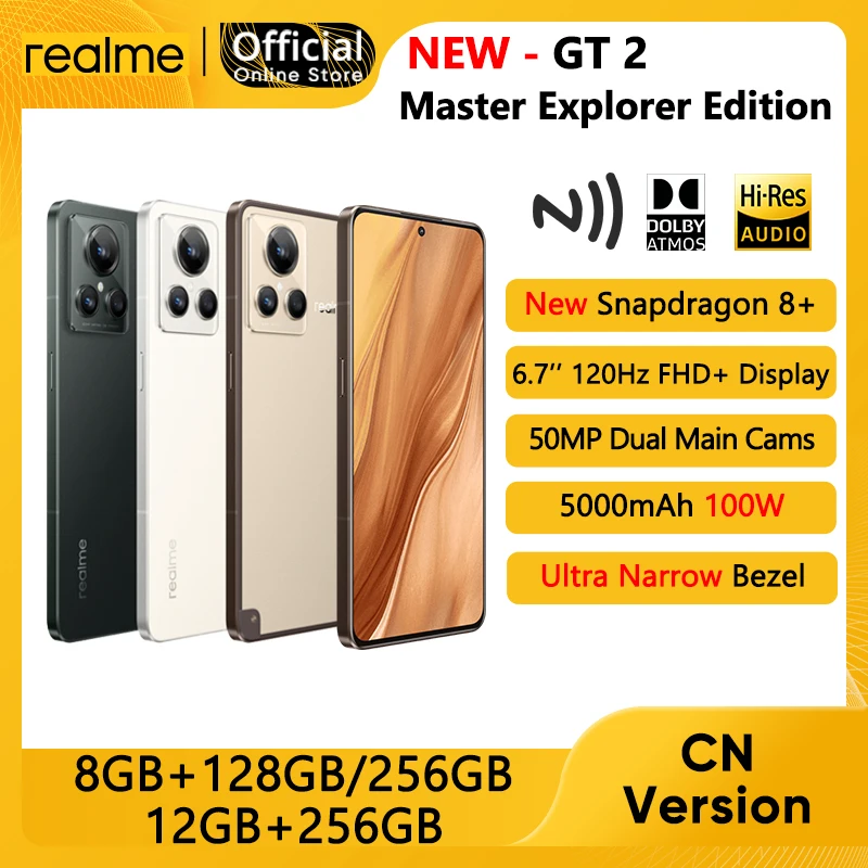 Realme GT 2 Master Explorer Edition Smartphone Snapdragon 8 Gen 1 Plus 6.7 ''120Hz 5000mAh 100W realme GT2 Master Explorer