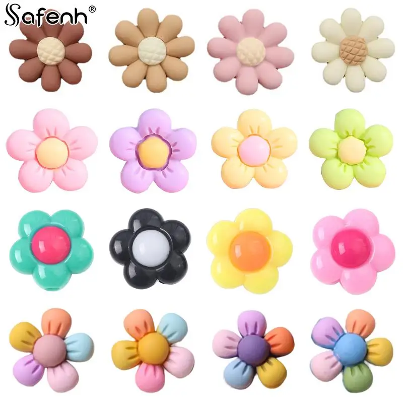 

10/20/40PCS Acrylic Color Matching DIY Flower Beads Hair Accessory Craft Materials Bracelet Accessories Loose Beads Decoration