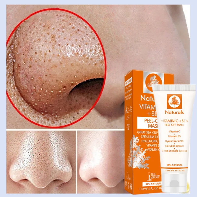 

VitaminC Blackhead Remover Peel Off Mask Shrinking Pore Anti-Acne Oil Control Exfoliating Black Dots Face Nose Gel Single Piece