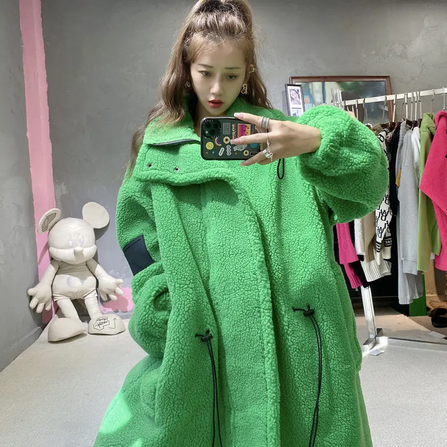 Faux Fur Coat Female Clothing New Street Lamb Wool Long High Quality Winter Jacket Women 2023 Thick Warm Polar Fleece Parkas Top