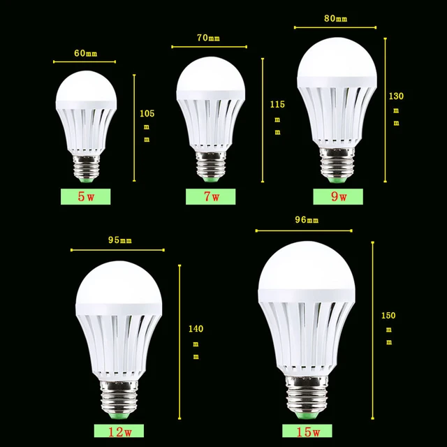 5W 7W 9W 12W E27 Emergency Bulb Light Rechargeable Smart Light Bulb Led Bulb E27 Lamp Energy Saving Outdoor Home Lighting Lamp 6