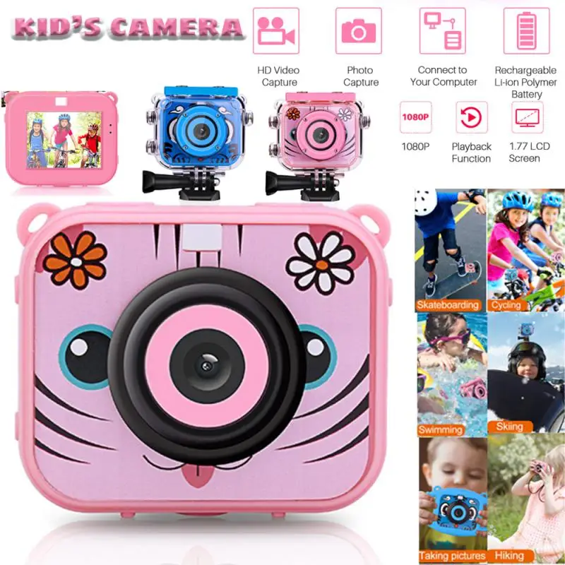 

Детская мини-камера, образовательная игрушка, цифровая зеркальная камера 1080P, проекционная водонепроницаемая камера, детский подарок, пода...