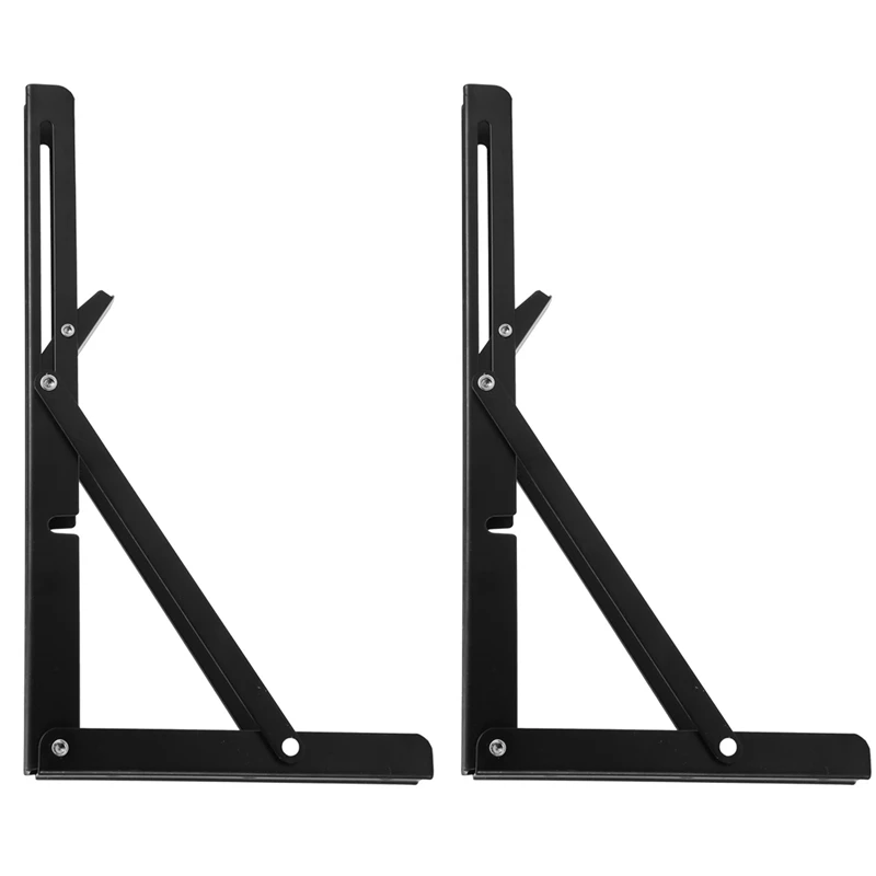 Черный треугольный складной угловой кронштейн регулируемые настенные полки