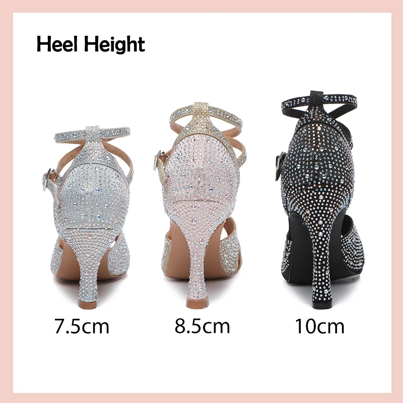 DKZSYIM New Women’s Latin Dance Shoes Ballroom Shoes High Quality Shoes For Dancing Salsa Dance Shoes Cuba High Heel 7cm-10cm