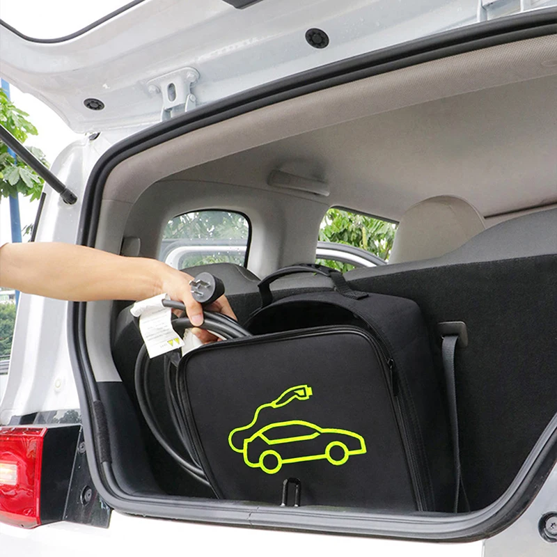

Car Charging Cable Storage Bag Carry Bag For Electric Vehicle Charger Plugs Sockets Jumper Cables Equipment Container Storage