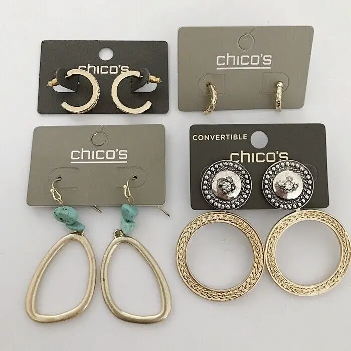 

Серьги CHICO'S из смолы с золотистыми кристаллами (4 шт.)