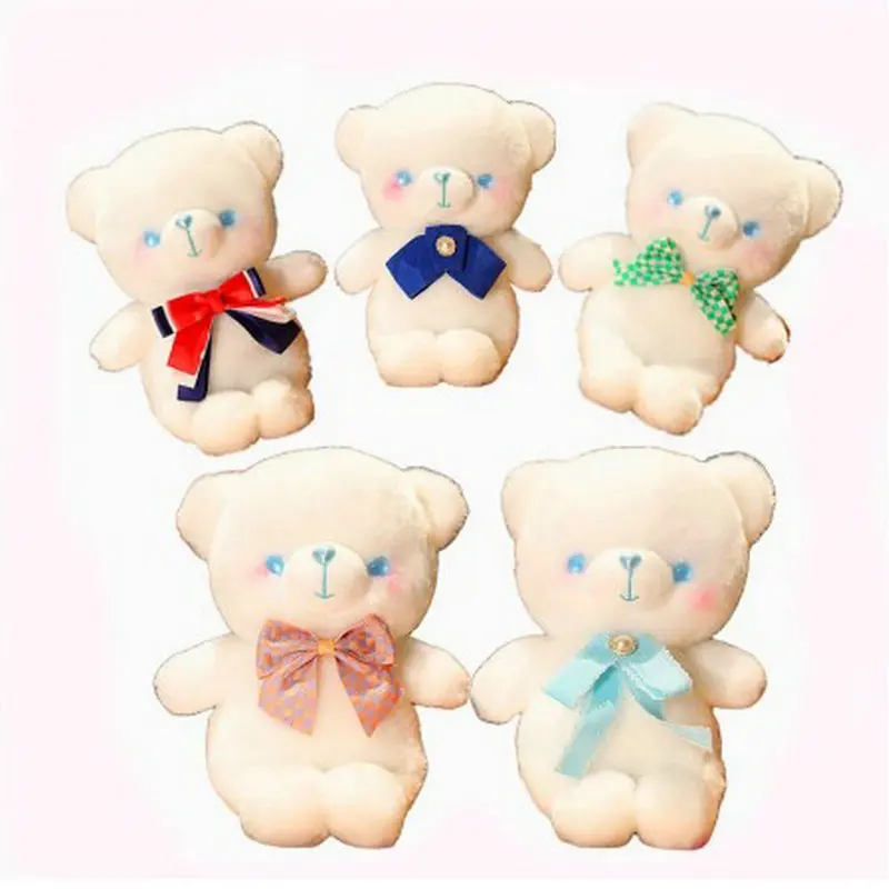 

1 шт., 30 см, низкая цена, плюшевый мишка, мягкий белый медведь с галстуком-бабочкой, фирменная кукла, милые рождественские подарки для детей