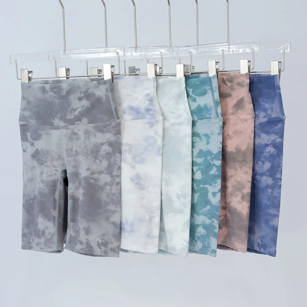 

Tie Dye Athletic Align Yoga Shorts High Waist Tight Running Athletic Ladies Leggings Fitness Breathable Quick Dry Yoga Shorts