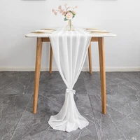 72305 cm chiffon table runner wedding table decoration dinner polyester table cloth home banquet party event decor scene layout