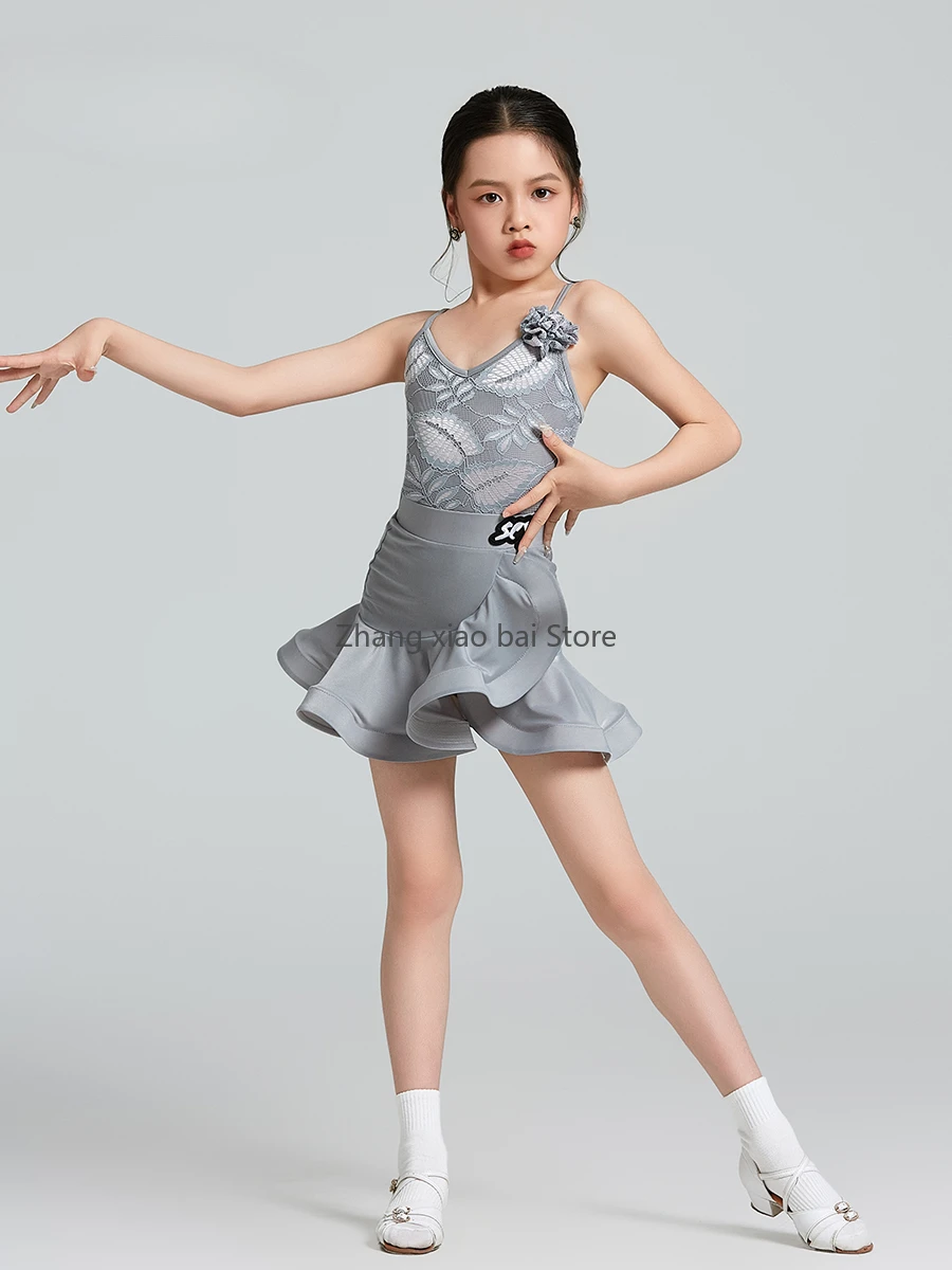 Детское платье для латиноамериканских танцев с надписью Cha Rumba