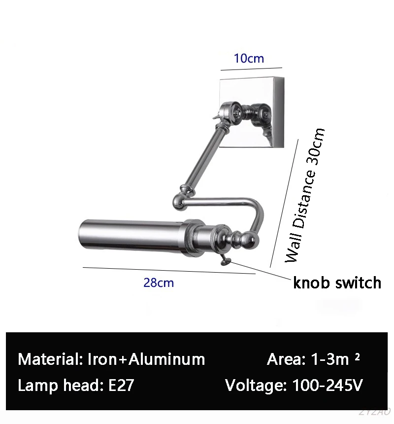 

Настенный светильник ZYZAO хромированный