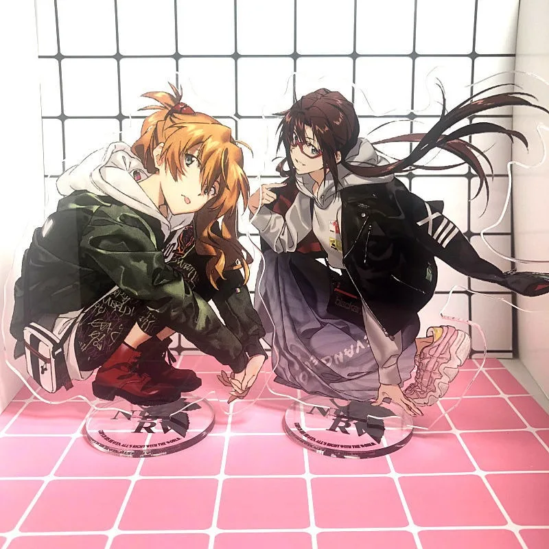 Фото Акриловая подставка аниме Asuka Langley Soryu Ayanami Rey Makinami периферийные милые Мультяшные настольные украшения кавайные коллекционные товары №2