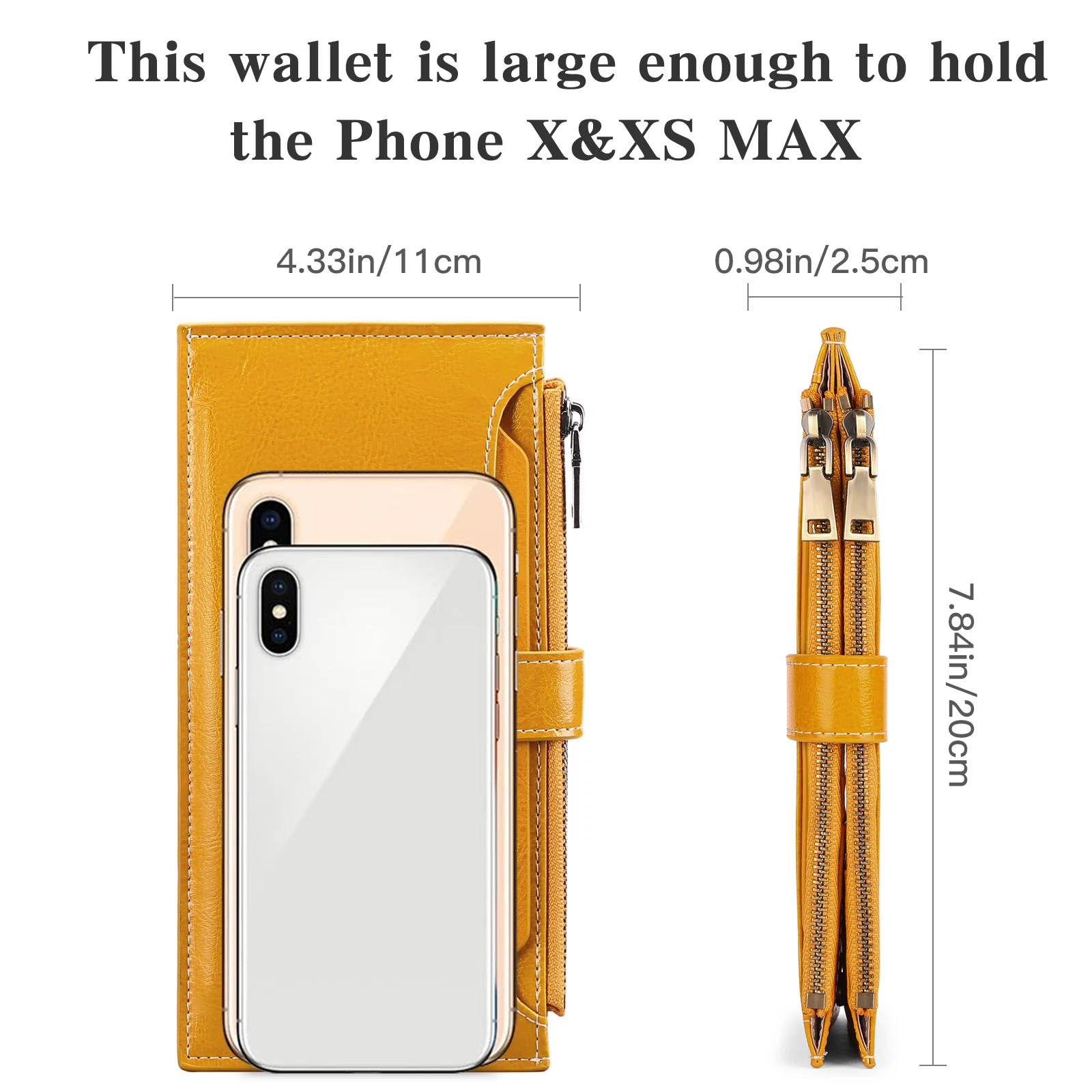 Genuine Leather Women Long Purse Female Clutches Money Wallets Handbag for Cell Phone 2 Zipper Card Holder Wallet