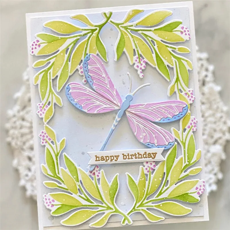 Новинка Металлические трафареты с цветочным рисунком стрекозы для скрапбукинга