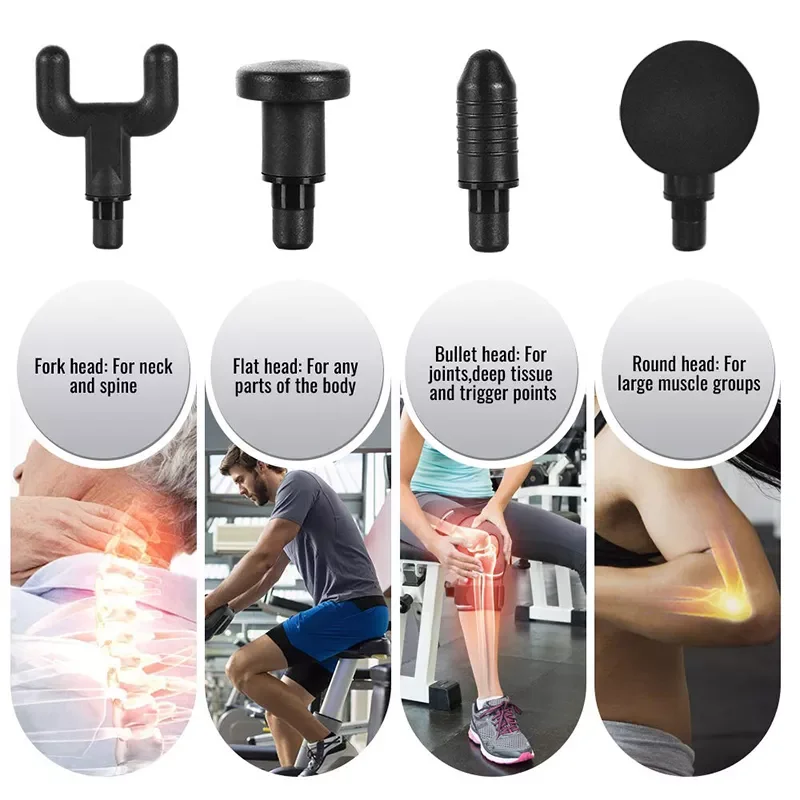Muscle Massage Gun Portable Handheld Electric Body Neck Pain Relief Massager Tool Machine 4 Therapy Heads Vibration Cordless enlarge