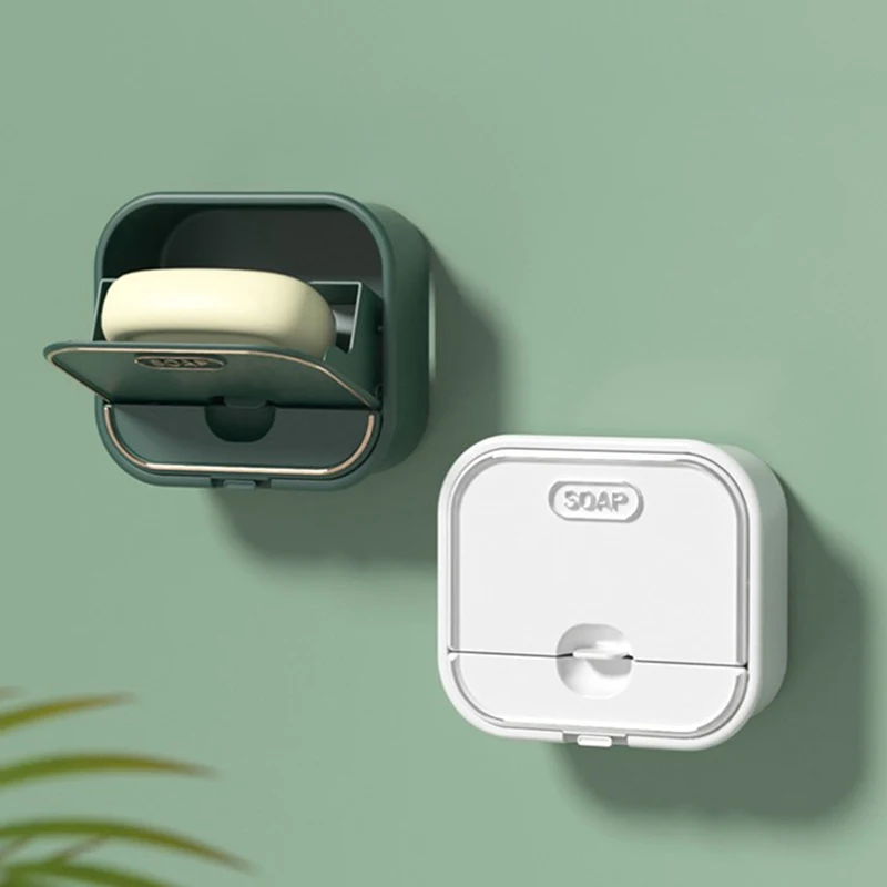 

Creative Household Laundry Soap Box Double Drain Soap Storage Box No Punching Wall Mounted Drawer Soap Dish Racks