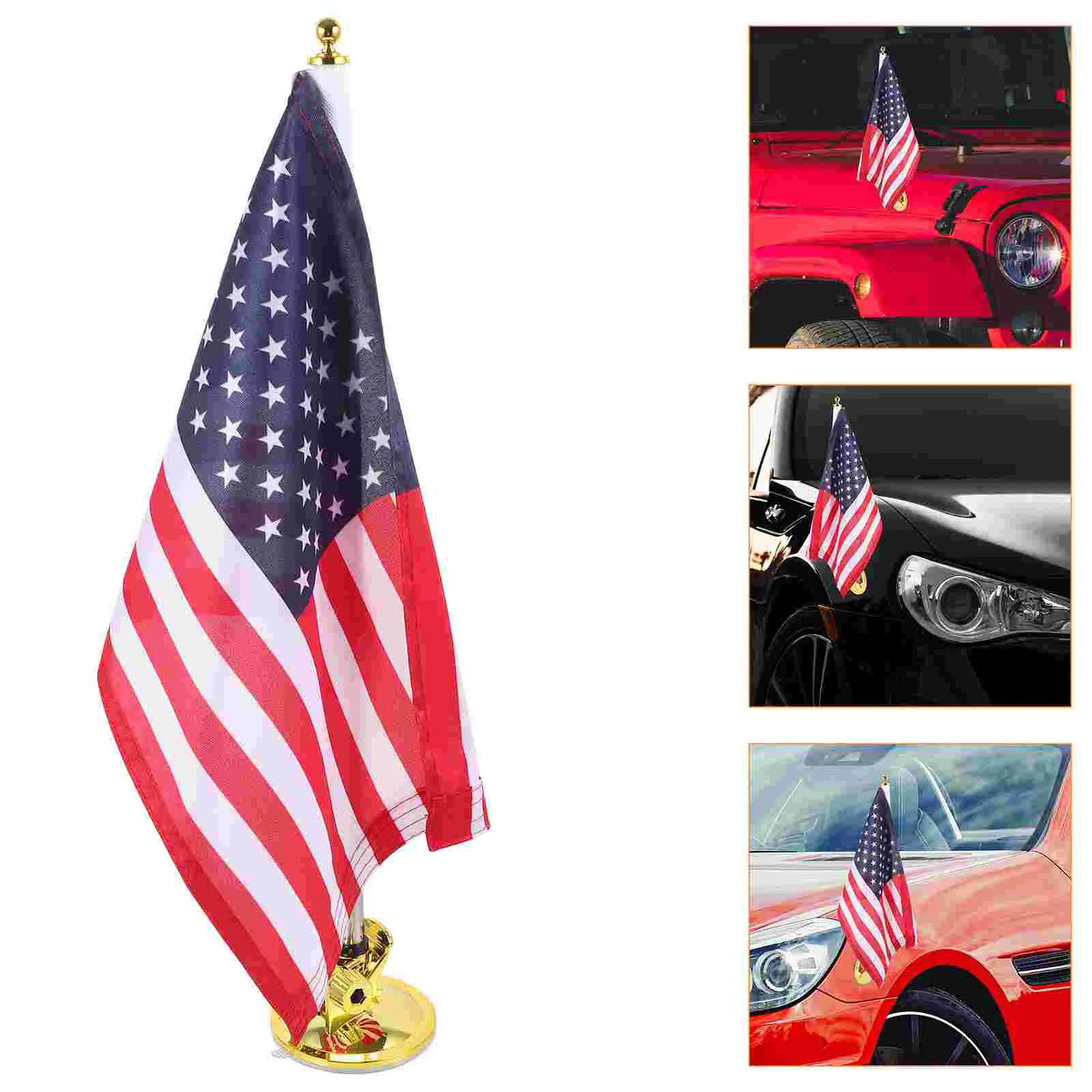 

1 Set Stable Car Flag Pole Outdoor Flag Pole Bracket Base Flag Pole Display Holder for Car with Flag