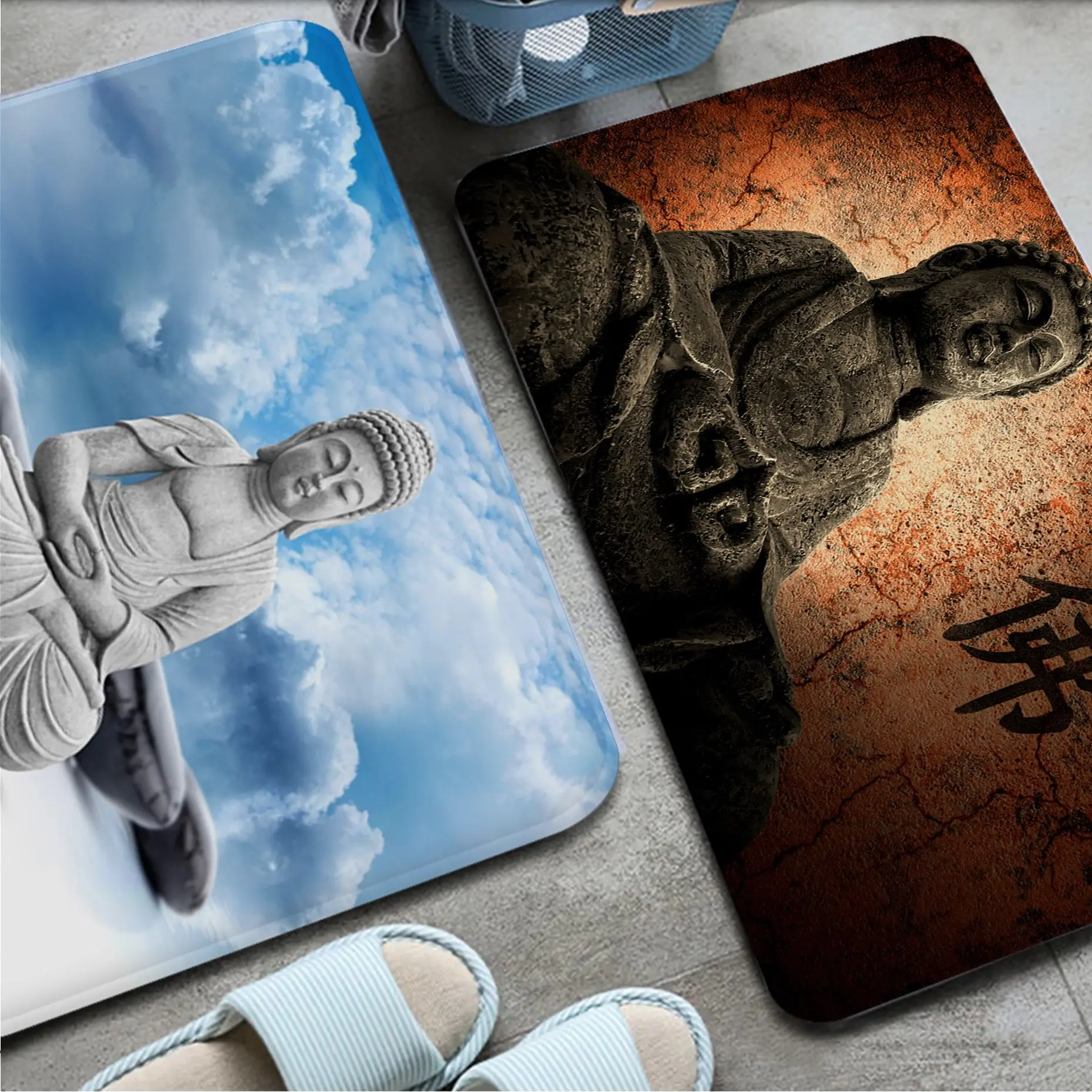 

Indian Buddha meditation Room Mats Anti-slip Absorb Water Long Strip Cushion Bedroon Mat Alfombra