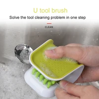 multifunction u shape cleaning brush creative kitchen knife fork chopsticks tableware cleaning tool household home accessories