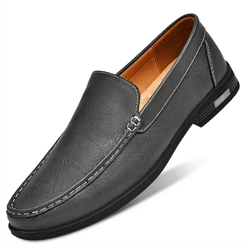 Высококачественная Мужская обувь; Роскошные мужские лоферы; Новая мужская обувь без шнуровки; Деловая обувь из натуральной кожи; Универсальная мужская прогулочная обувь на плоской подошве
