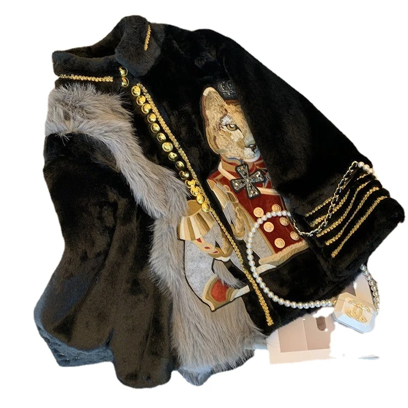 

Маленькое пальто из меха Мао, новинка 2022, Женское зимнее взрывное бархатное пальто из норки