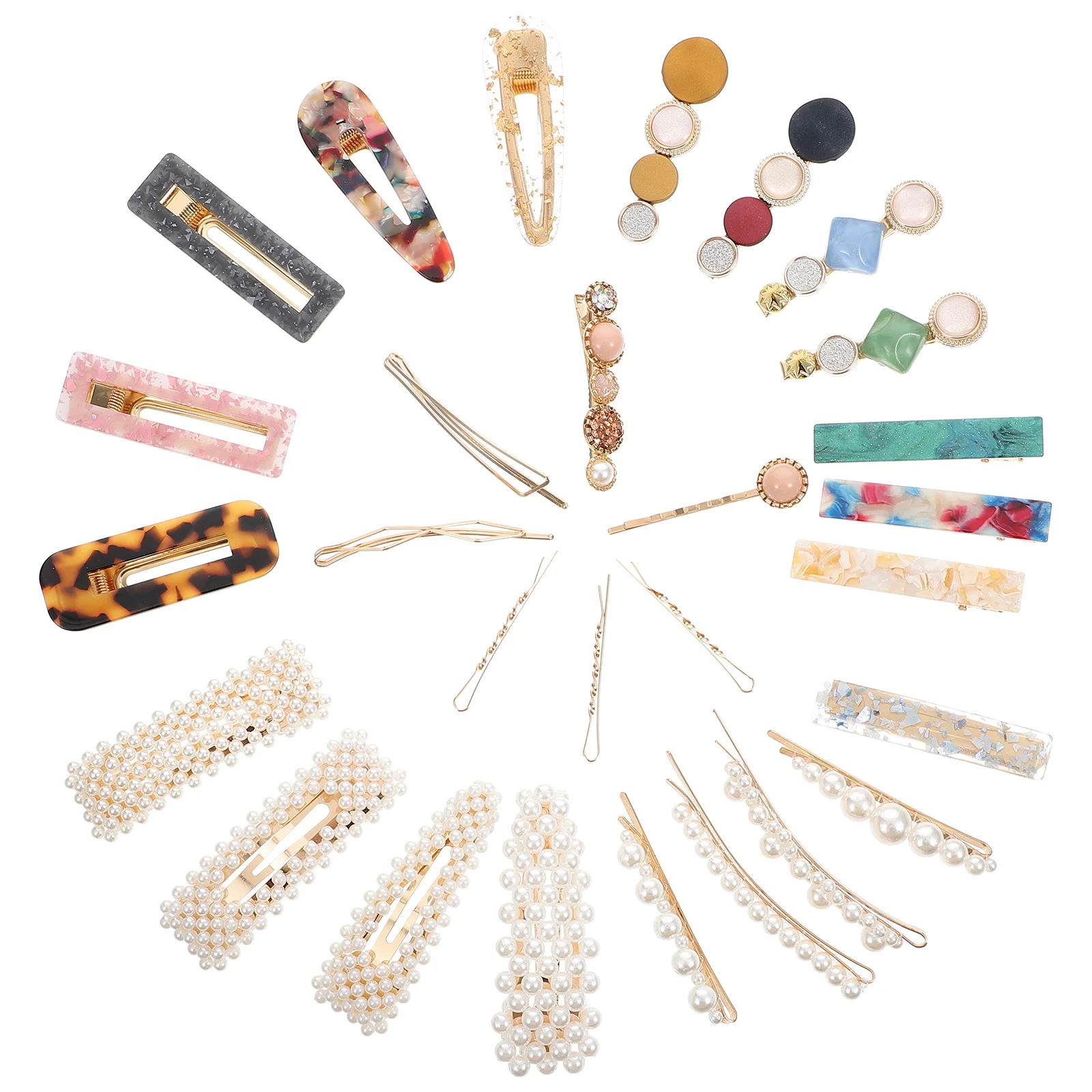 28 шт. набор заколок для волос с жемчугом декоры элегантные заколки изысканные