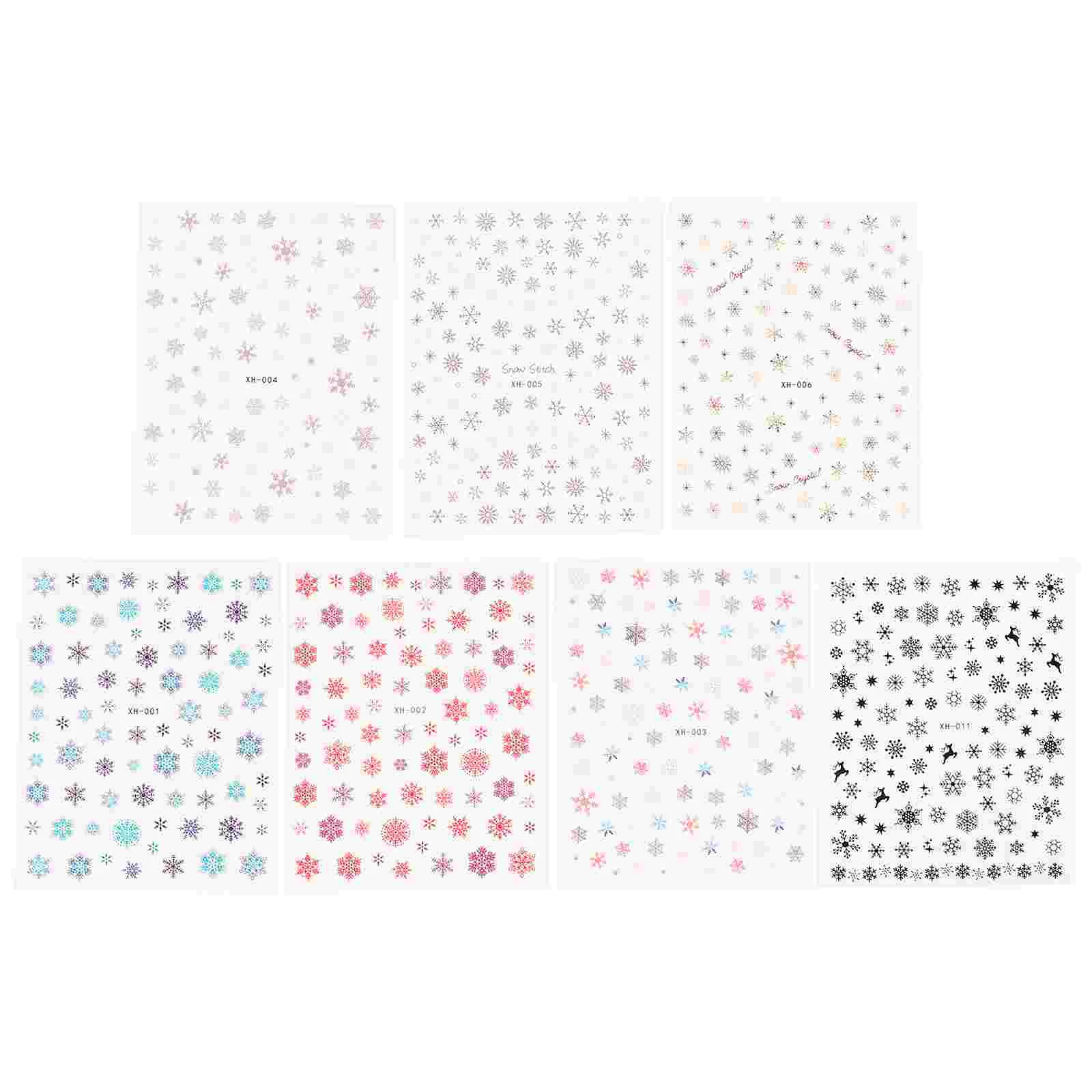 

7 Sheets Christmas Nail Art Stickers Decals Snowflake Nail Art Designs Sticker