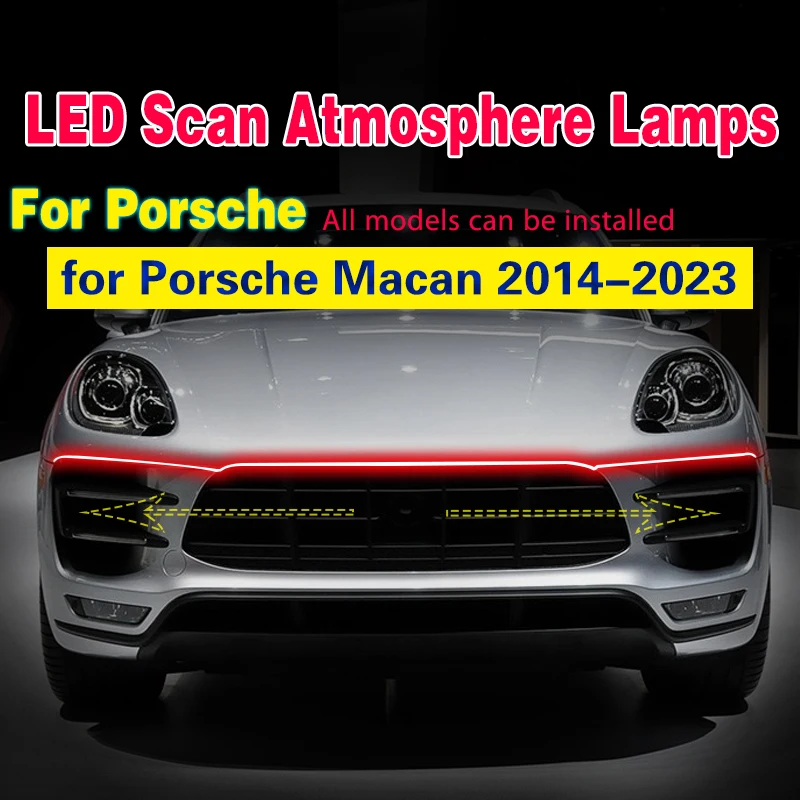 

1PCS Car Daytime Running Driving Light Scan Starting Waterproof Flexible Fog Lamp For Porsche Macan 2014-2023 Universal Auto 12V