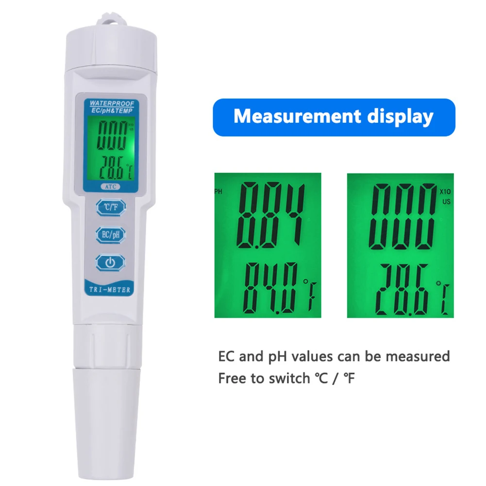 

Многофункциональный измеритель температуры и PH EC, тестер качества воды 3 в 1 983