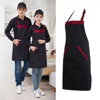 apron unisex halterneck apron with 2 pockets chef waiter kitchen cook tool hair cutting styling wrap cloth tools kitchen apron