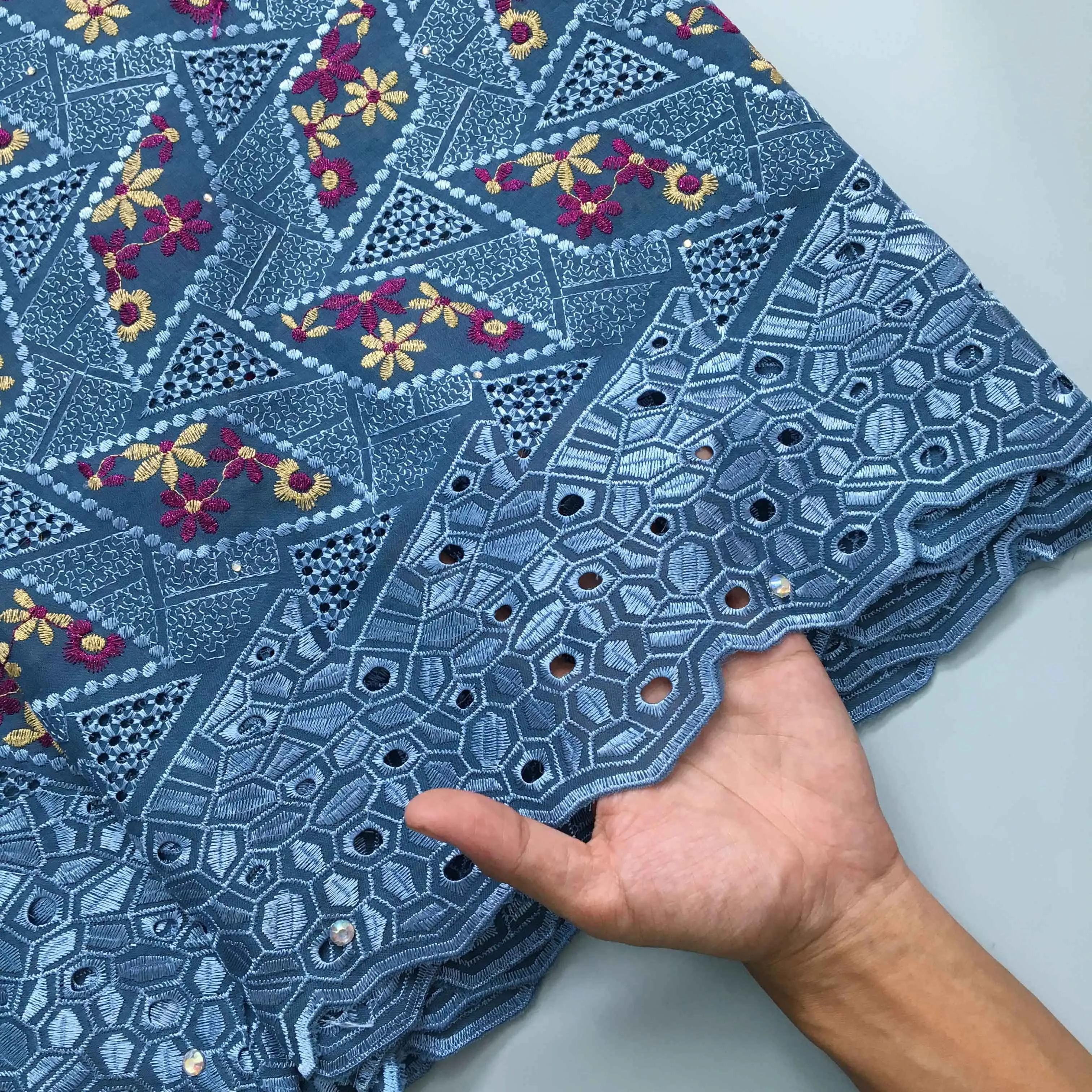 Кружевная африканская кружевная ткань SJD новинка 2024 нигерийская хлопковая