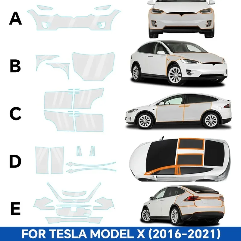 ochronny na lakier do Tesla Model X 2016-2021 2022 2023 odporny zarysowania przezroczysty biustonosz PPF TPU zestaw naklejek zderzak samochodowy
