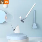 Круглая Щетка Для Чистки унитаза Xiaomi, мягкая резиновая щетка с длинной ручкой для чистки туалета, легкое обеззараживание, основа для закрытия, чистящий инструмент