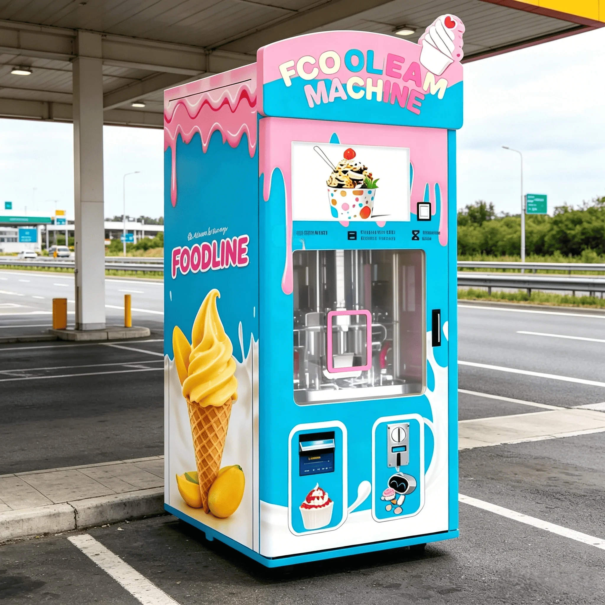 Фото Торговый автомат для мороженого FOODLINE Commercial Entertainment Plaza с большим объемом хранения и сенсорным экраном, киоск для холодных закусок №3