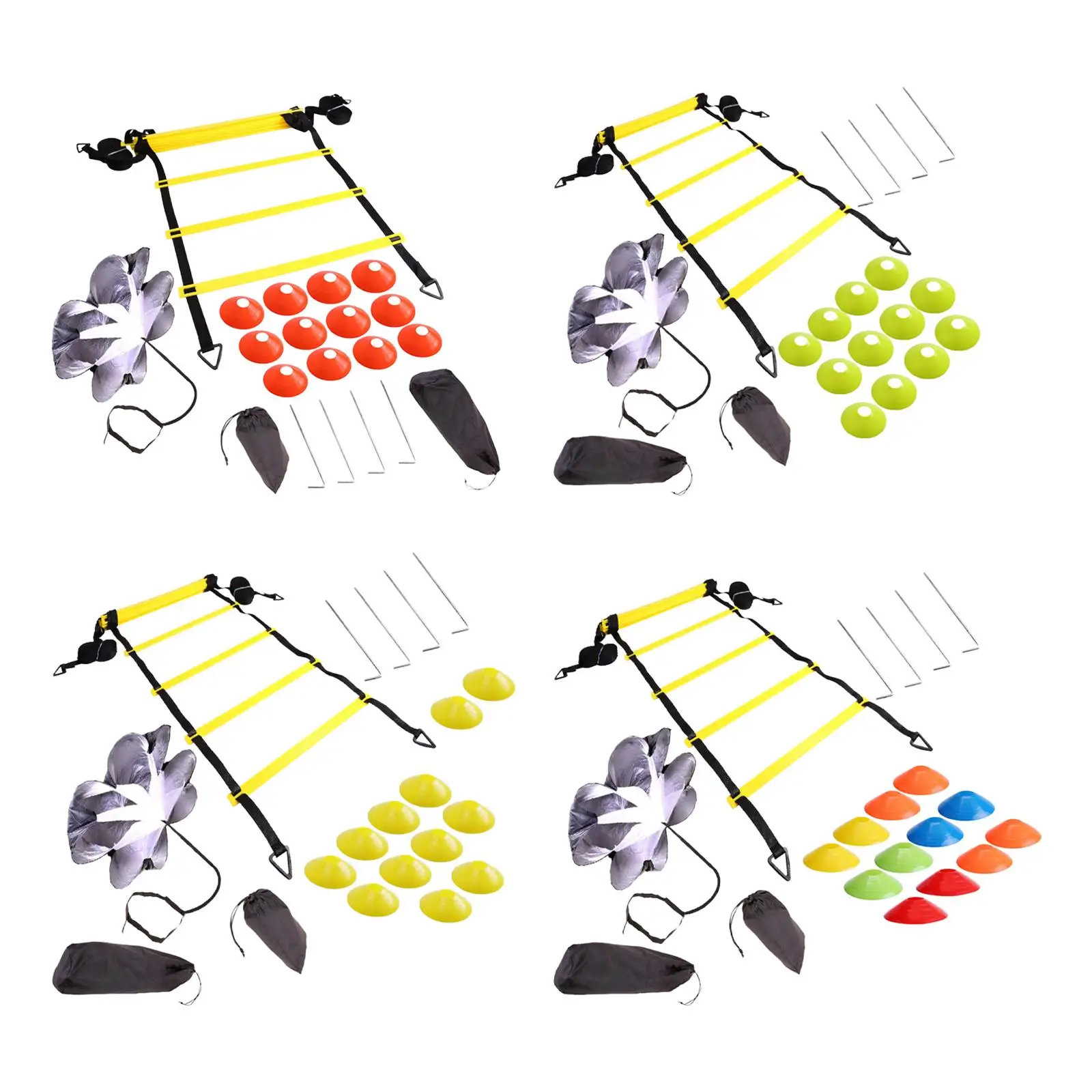 

19.7ft Agility Ladder Training Set, Disc Cones, Resistance Parachute with