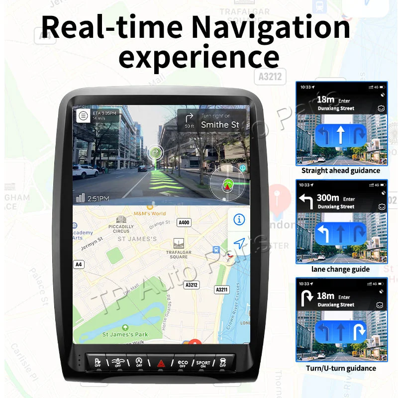 TP автозапчасти Tesla Style вертикальный экран Автомобильный Android 12 1 планшет GPS для Dodge