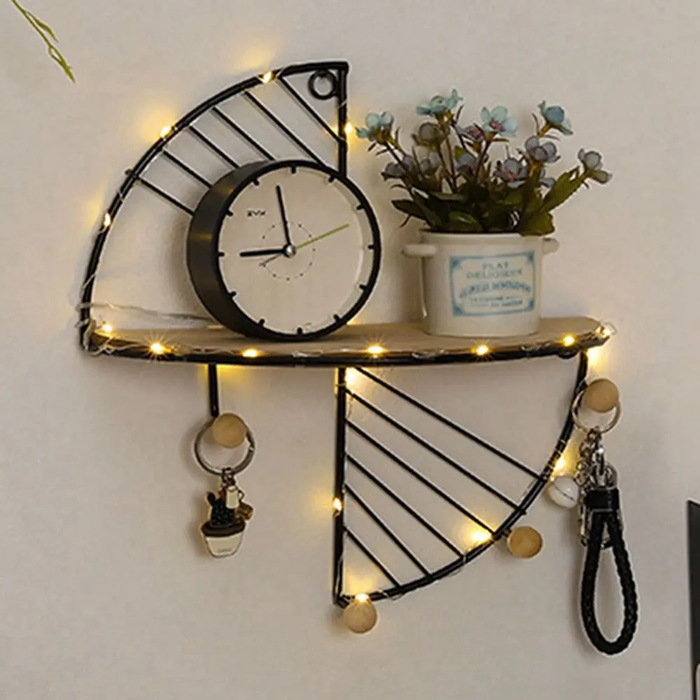 

Simple Nordic Iron Hook Hanging Rack Storage Rack Living Room Decorative Frame Creative Office Home Accessory Display Shelf
