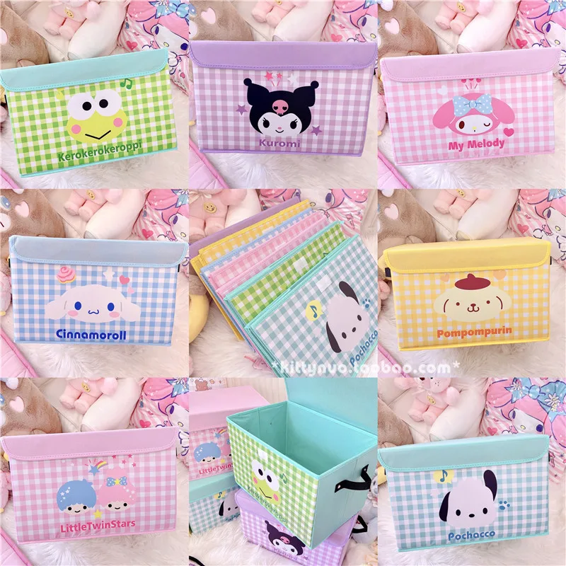 

38/19 см Kawaii Sanrio плюшевые Мультяшные милые куклы коробка для хранения Kuromi Mymelody помпон Purin аниме плюшевые игрушки для девочек подарок на день ро...