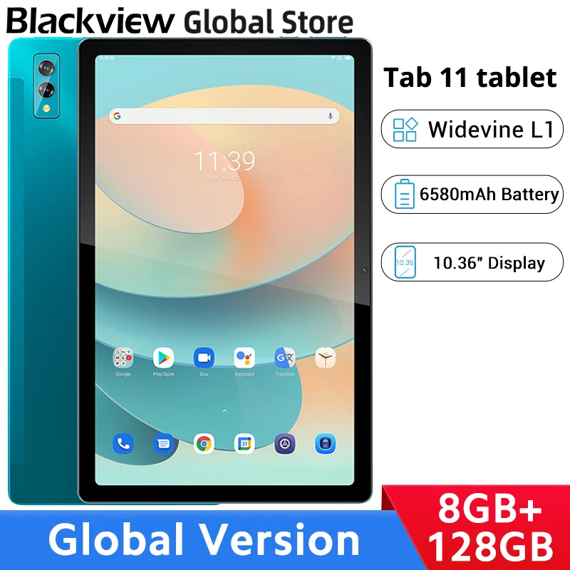

Blackview Tab 11 Tablet Pad 8GB RAM 128GB ROM 10.36" 2K Display Octa Core Android 11 6580mAh Battery