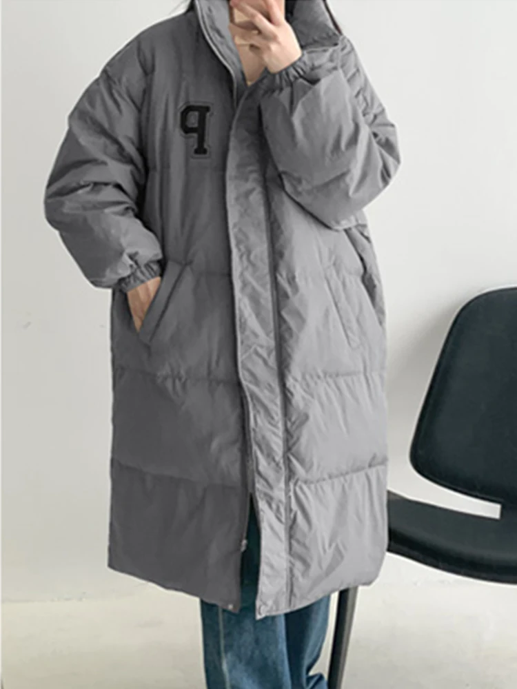 Loose Long Puffer Jacket Women Casual Warm Oversize Parkas Female Korean Loose Long Sleeve Coat Winter Women Clothing 2022