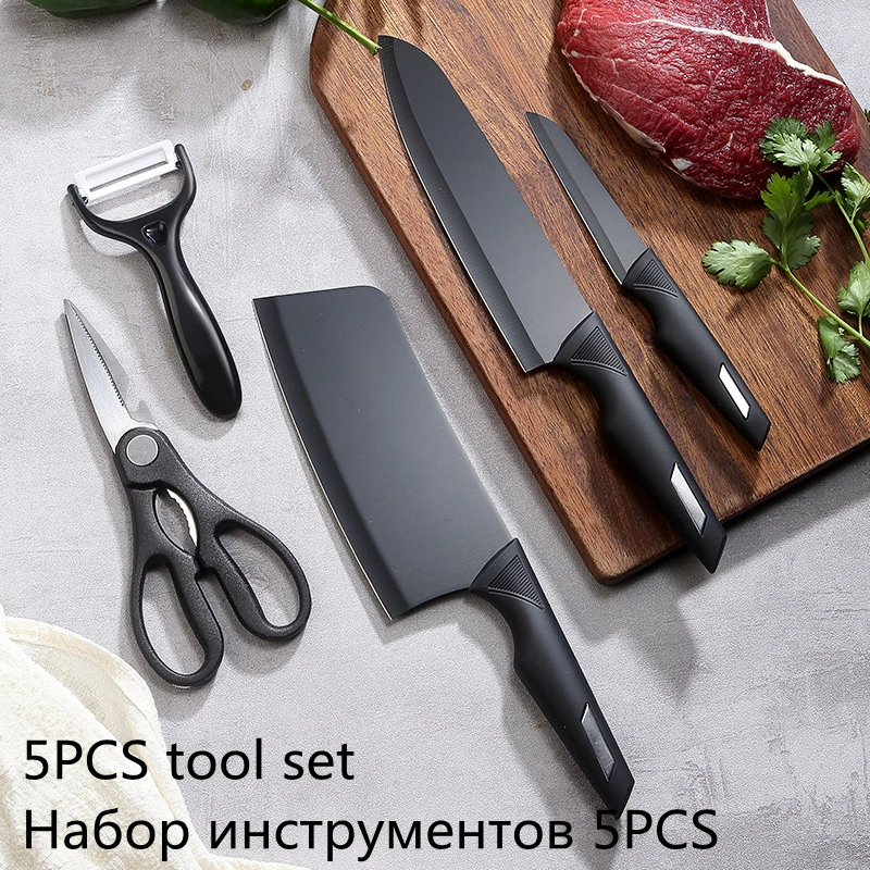 

Kitchen Knife Set Stainless Steel Chef Knives Stainless Steell Chefs Knife Scissors Ceramic Peeler Chef Slicer Paring Knives Set