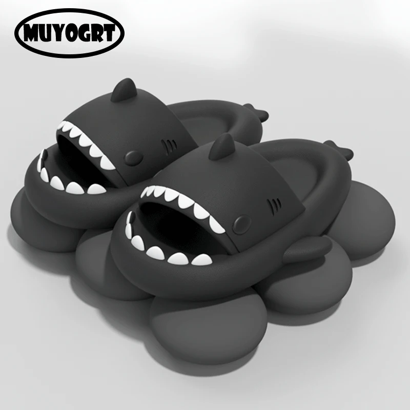 

Man Women Shark Slippers 2022 Summer Home Anti-skid Solid Shark Slides Couple Outdoor Cool Indoor Household Funny Slippers