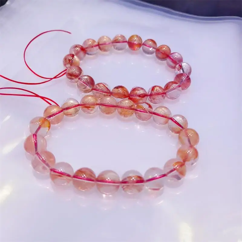 

Натуральный камень, великолепный энергетический кристалл, красный огненный кварц, гематоид, браслет, подарок, ювелирные изделия, 1 шт.