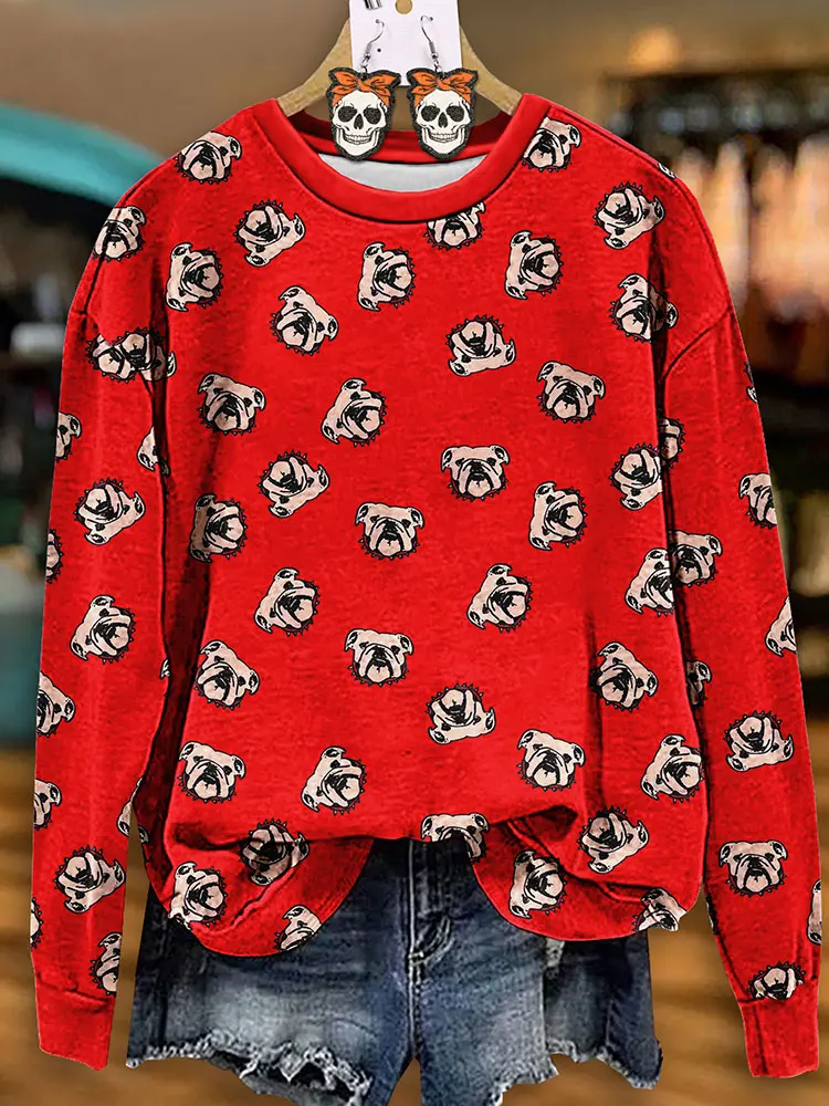 Классическая толстовка с принтом бульдога