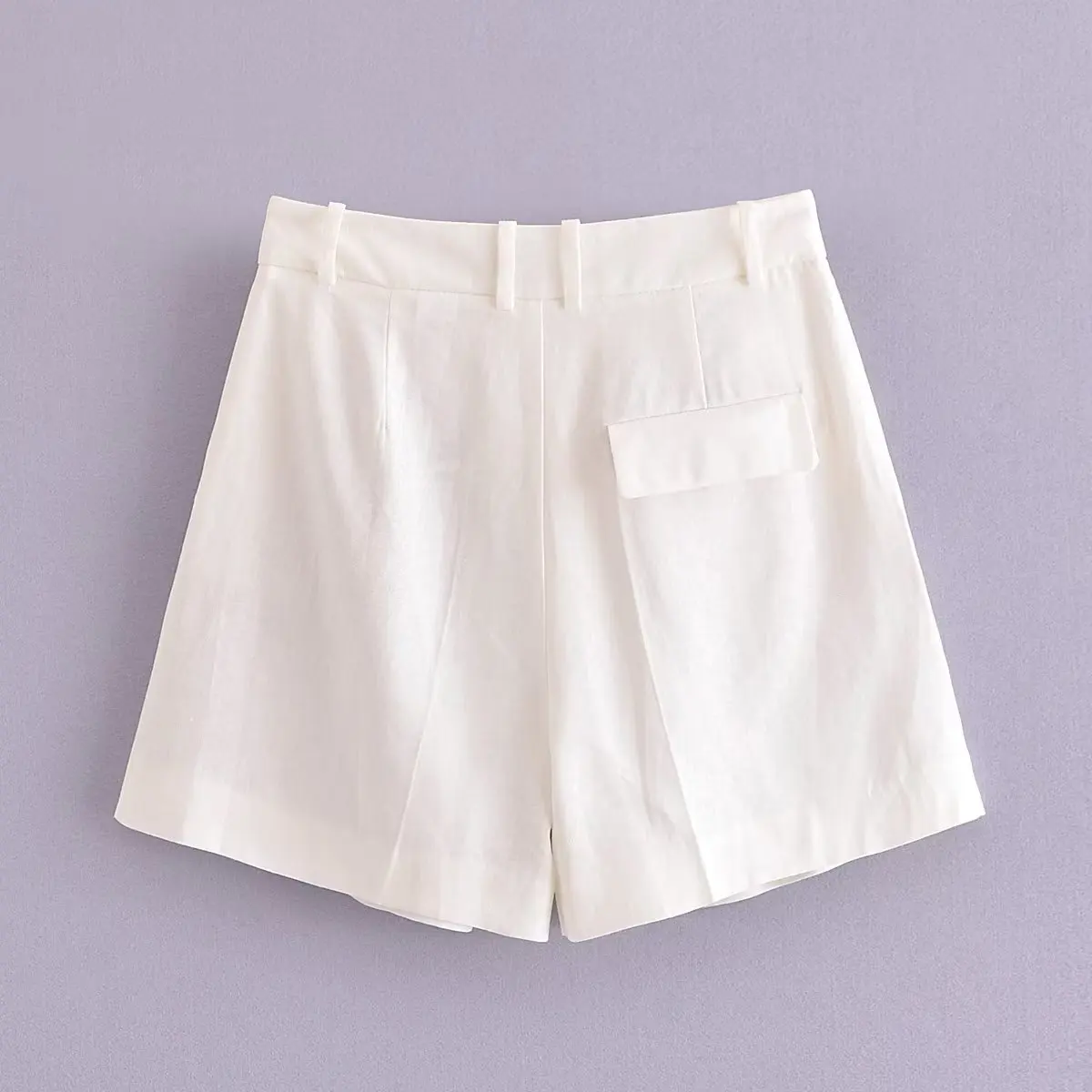 Jenny&Dave Solid Color Casual Commuter Shorts Women French Country Style Retro Loose Bermuda Shorts