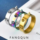 Goth титановые стальные кольца с заклепками для мужчин и женщин модное хип-хоп кольцо в стиле панк крутое ювелирное изделие