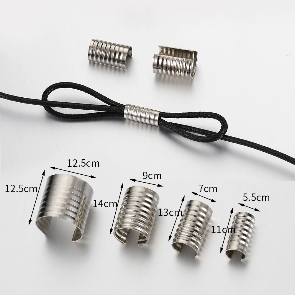 100Pcs Cord String Tube Crimping End Caps Fastener End Rope Clip for DIY Jewelry Making Braid Rope Bracelet Findings Supplier