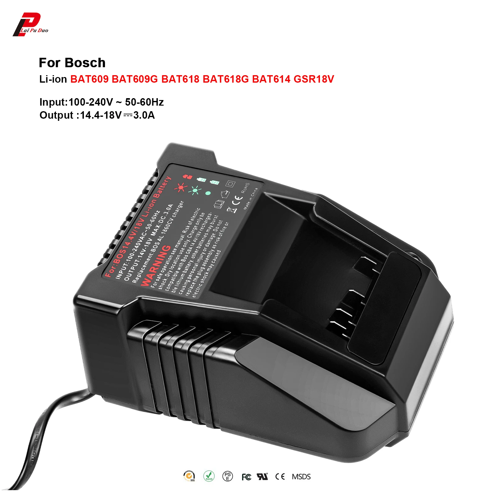 

For Bosch Li-ion 14.4V-18V Battery Charger 1018K BAT614 BAT614G BAT609 BAT609G BAT618 BAT618G AL1860CV AL1814CV AL1820CV