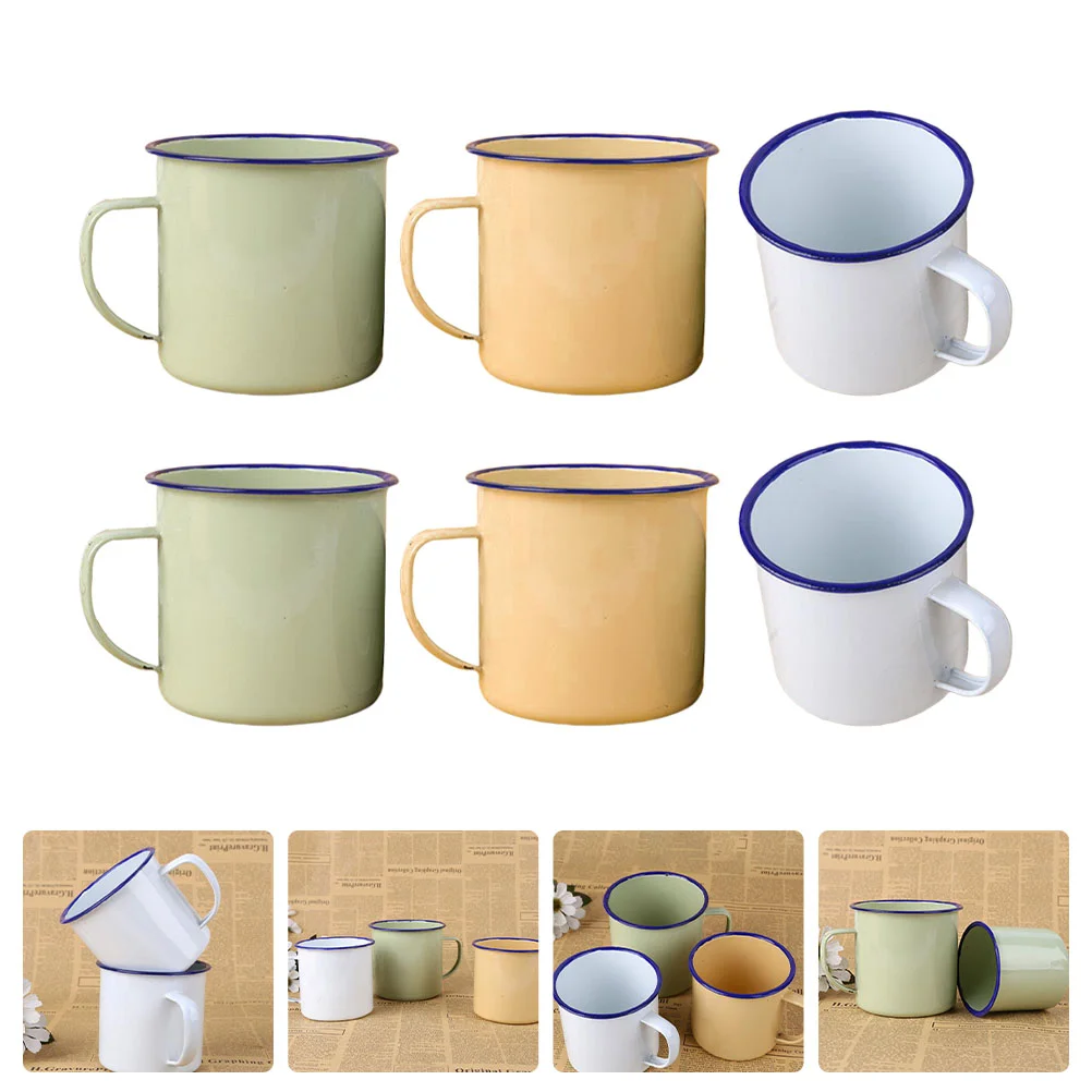 

6 Pcs Enamel Espresso Cups Enamel Coffee Mug Coffee Mug Enamel Cup Enamel Camping Cup Decortaive Enamel Mug