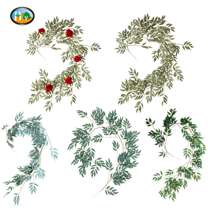 

Искусственная листья ротанга Ins, свадебная настенная подвеска, искусственная ива с имитацией свода растения, листья ротанга